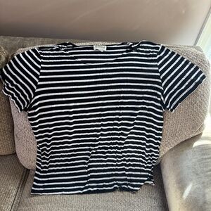 Wilroy Black & White Striped Short Sleeve Shirt